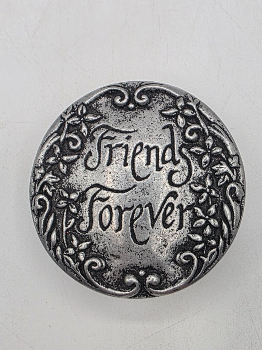 Vintage 2000 Carson Pewter Friends Forever Small Friendship Keepsake Trinket Box